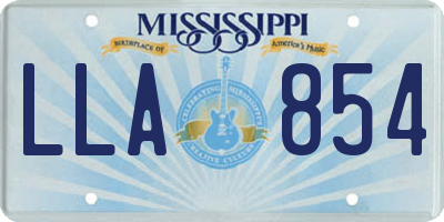 MS license plate LLA854