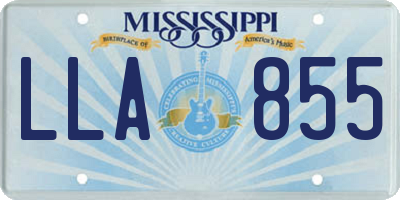 MS license plate LLA855