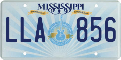 MS license plate LLA856