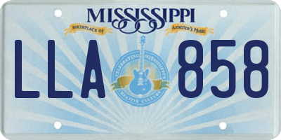 MS license plate LLA858