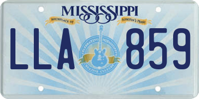 MS license plate LLA859