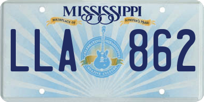 MS license plate LLA862