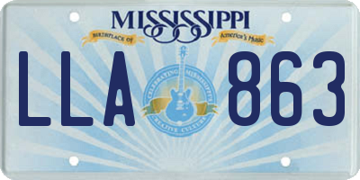 MS license plate LLA863