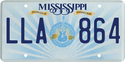 MS license plate LLA864
