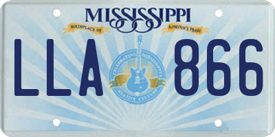 MS license plate LLA866