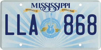 MS license plate LLA868