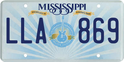 MS license plate LLA869
