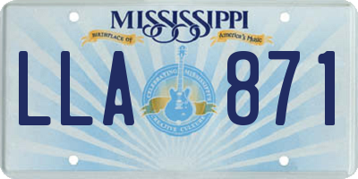 MS license plate LLA871