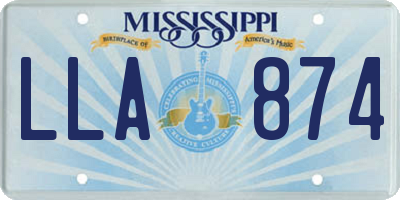 MS license plate LLA874