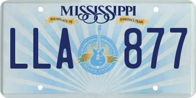 MS license plate LLA877