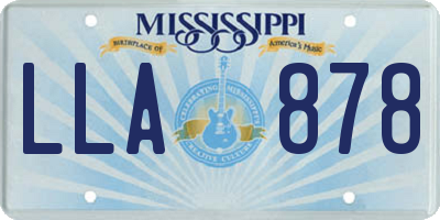 MS license plate LLA878