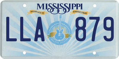 MS license plate LLA879