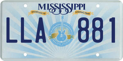 MS license plate LLA881