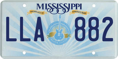 MS license plate LLA882