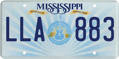 MS license plate LLA883