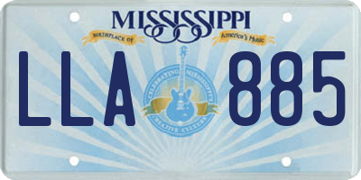 MS license plate LLA885