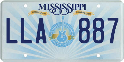 MS license plate LLA887
