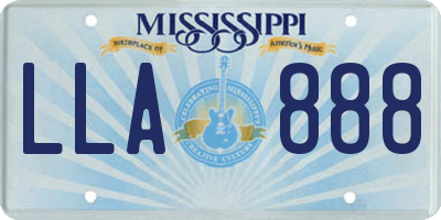 MS license plate LLA888
