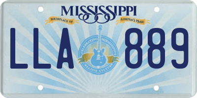 MS license plate LLA889