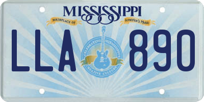 MS license plate LLA890