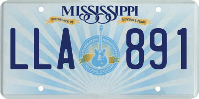 MS license plate LLA891