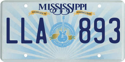 MS license plate LLA893