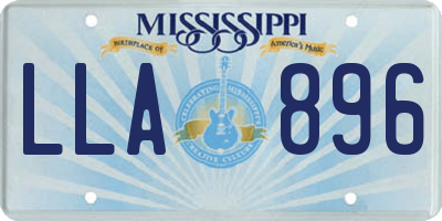 MS license plate LLA896