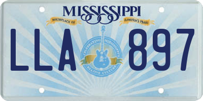 MS license plate LLA897