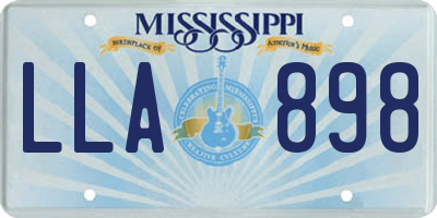 MS license plate LLA898