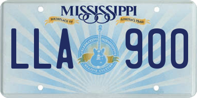 MS license plate LLA900