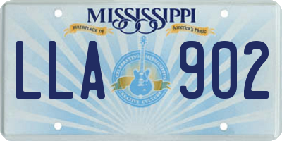 MS license plate LLA902