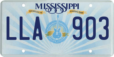 MS license plate LLA903