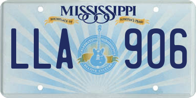 MS license plate LLA906