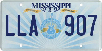 MS license plate LLA907