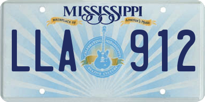MS license plate LLA912