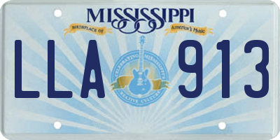 MS license plate LLA913