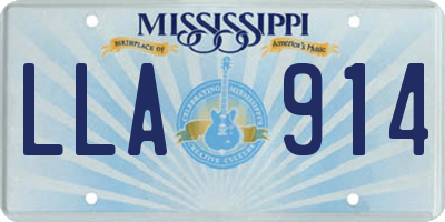 MS license plate LLA914