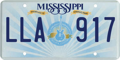 MS license plate LLA917