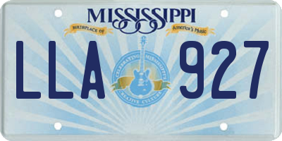 MS license plate LLA927