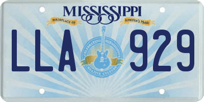 MS license plate LLA929
