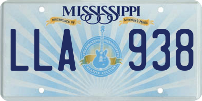 MS license plate LLA938
