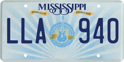 MS license plate LLA940
