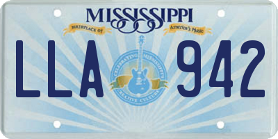 MS license plate LLA942