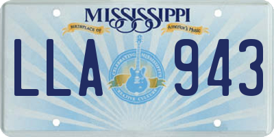 MS license plate LLA943