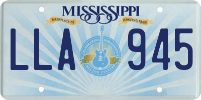 MS license plate LLA945