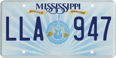 MS license plate LLA947