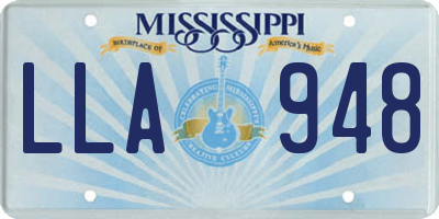 MS license plate LLA948