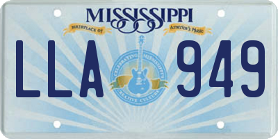 MS license plate LLA949