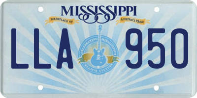 MS license plate LLA950