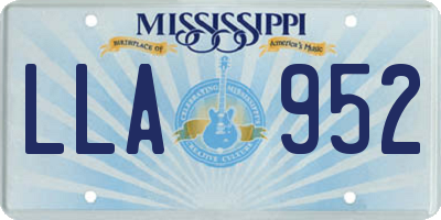 MS license plate LLA952